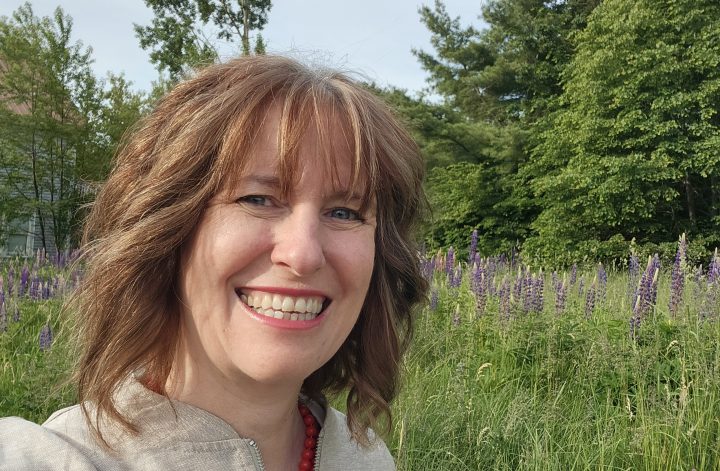 June Morrow in the lupins, 2025